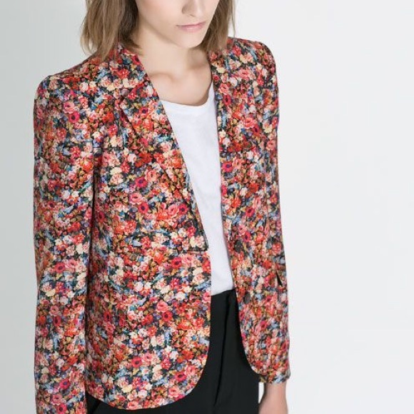 STUNNING Zara floral suit: jacket and pants / leggings - Picture 2 of 13